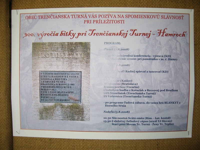 300. v�ro�ie bitky pri Tren�ianskej Turnej.   